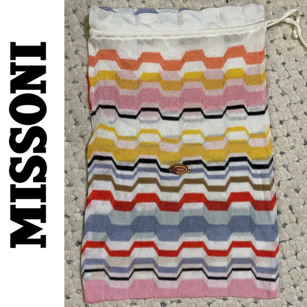 MISSONI Signature RARE Knit Fabric Crossbody Bag15 - Picture 1 of 4